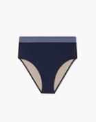 Madewell Summersalt High-leg High-rise Bikini Bottom In Blue