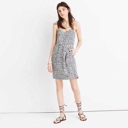 Madewell Silk Sunlight Cami Dress In Painted Feathers