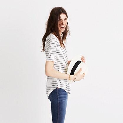 Madewell Anthem Scoop Elbow-sleeve Tee In Gabriel Stripe