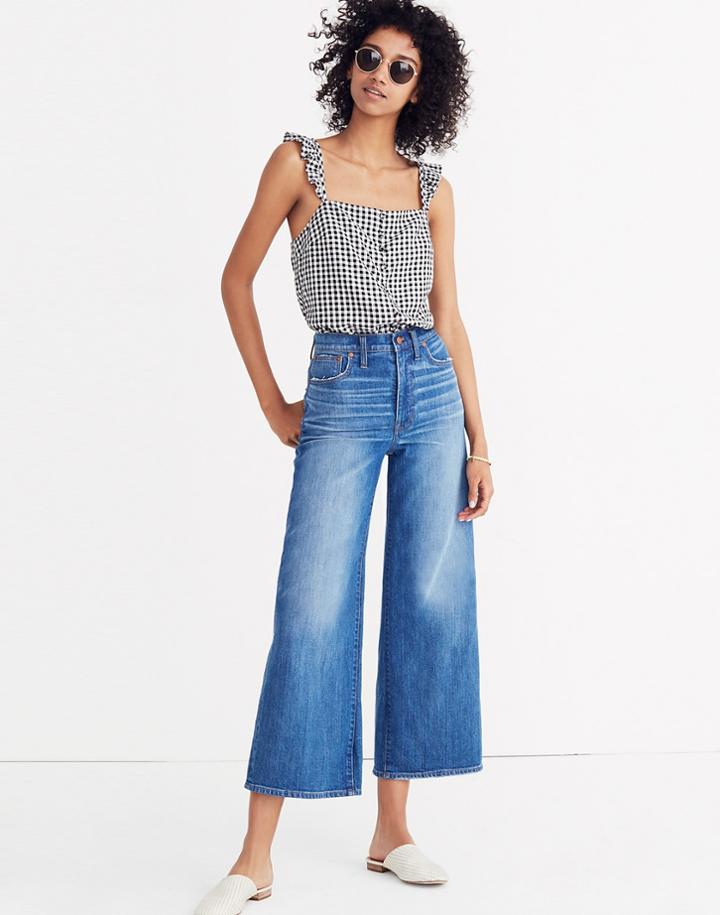 Madewell Wide-leg Crop Jeans In Finney Wash
