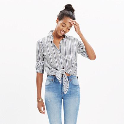 Madewell Striped Tie-front Shirt