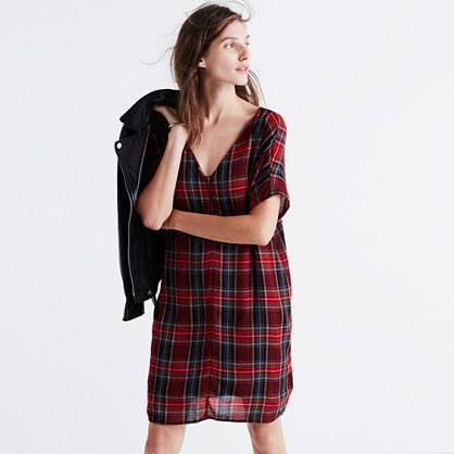 Madewell Zip-front Dress In Tartan Plaid