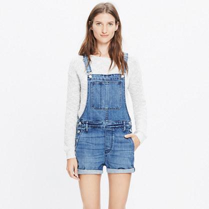 Madewell Adirondack Short Overalls In Delmar Wash