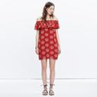 Madewell Silk Off-the-shoulder Dress In Palmflower
