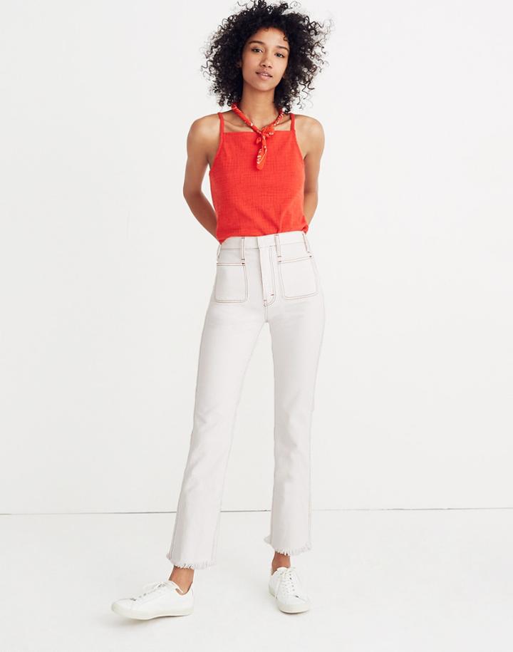Madewell Rigid Demi Boot Crop Jeans: Red White And Blue Edition