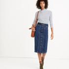 Madewell Denim Seamed Button-front Skirt