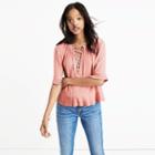 Madewell Sunpleat Lace-up Top
