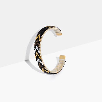 Madewell Two-pack Beaded Tassel Bracelets In Black And White