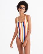 Madewell Madewell X Solid & Striped Anne-marie One-piece Swimsuit In Sahara Stripe