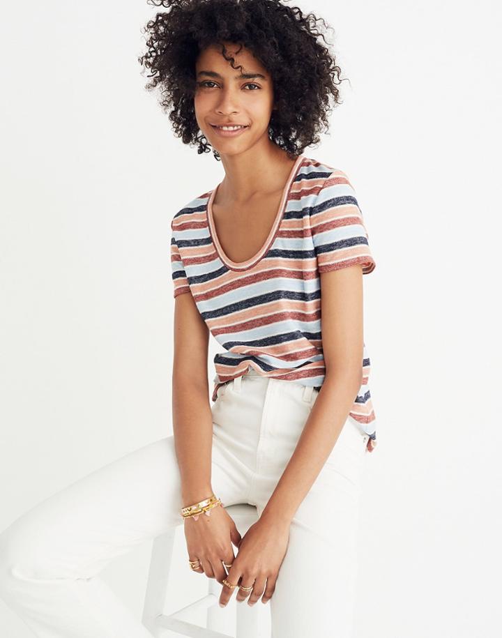 Madewell Alto Scoop Tee In Colborne Stripe