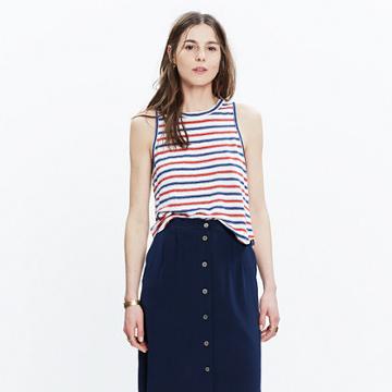 Madewell Linen Allegro Top In Bradbury Stripe