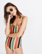 Madewell Madewell X Tavik Lila One-piece Swimsuit In Rainbow Stripe
