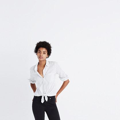 Madewell Tie-front Shirt In Darcy Stripe