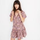 Madewell Button-front Tiered Dress In Oasis Palms