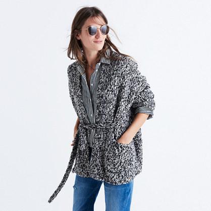 Madewell Marled Tie Cardigan Sweater