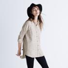 Madewell Flannel Oversized Ex-boyfriend Shirt In Mick Stripe