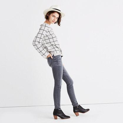 Madewell Laced-back Pullover Sweater In Windowpane Jacquard