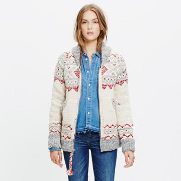 Madewell Chamula&trade; Fair Isle Cardigan Sweater