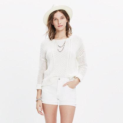 Madewell High-rise Denim Shorts In Pure White