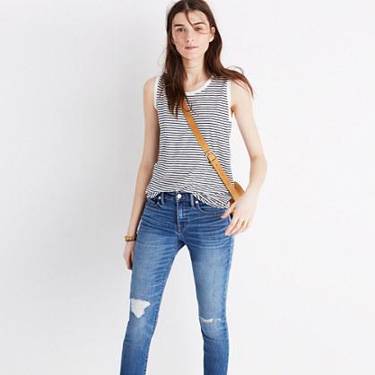 Madewell Whisper Cotton Crewneck Muscle Tank In Sandberg Stripe
