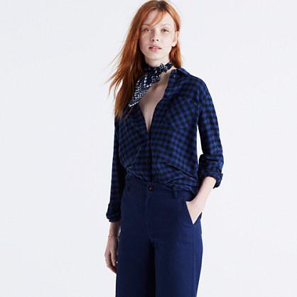 Madewell Flannel Slim Ex-boyfriend Shirt In Gingham Check