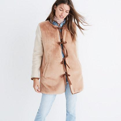 Madewell Colorblock Faux-mink Jacket
