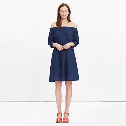 Madewell Indigo Off-the-shoulder Dress