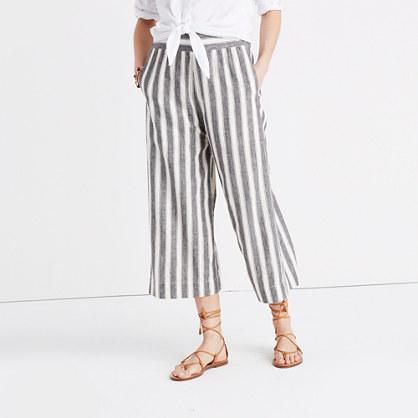 Madewell Huston Pull-on Crop Pants In Stripe
