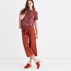 Madewell Silk Button-back Tie Tee In Assam Floral