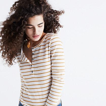 Madewell Sound Ribbed Henley Tee In Vivian Stripe
