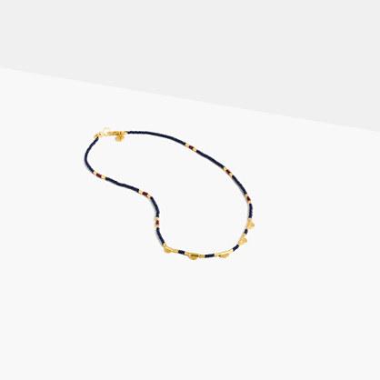 Madewell Beaded Seedchain Necklace In Navy And Burgundy