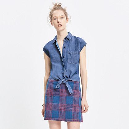 Madewell Denim Sleeveless Tie-front Top