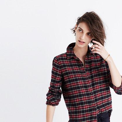 Madewell Flannel Slim Ex-boyfriend Shirt In Chilton Plaid