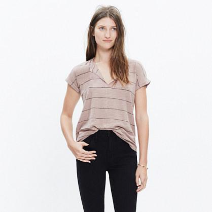 Madewell Turntable Split-neck Tee In Calgary Stripe