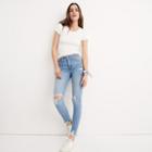 Madewell Curvy High-rise Skinny Jeans In Ontario: Distressed-hem Edition