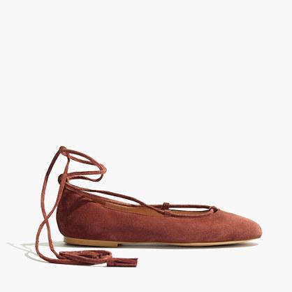 Madewell The Inga Lace-up Flat In Suede