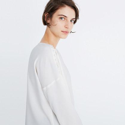 Madewell Crepe Button-shoulder Top