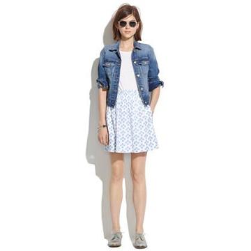 Madewell Crosshatch Ikat Shirred Skirt