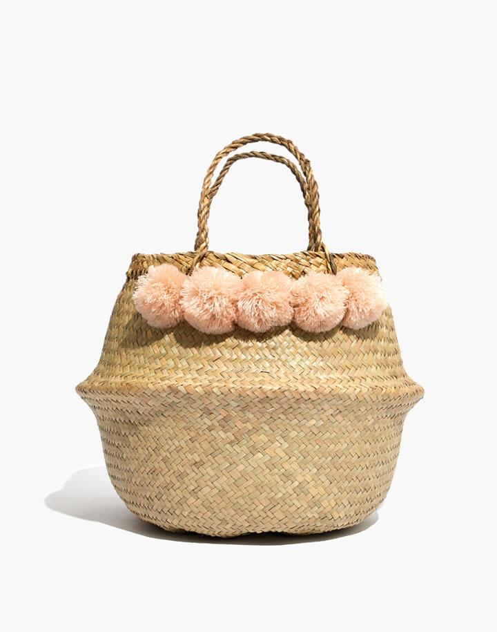 Madewell Xinh & Co. Large Pom-pom Basket Tote