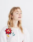Madewell Embroidered Babydoll Button-down Shirt