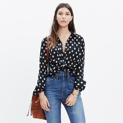 Madewell Oversized Boyshirt In Ikat Dot