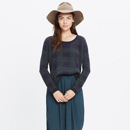 Madewell Dark Plaid Pullover Sweater
