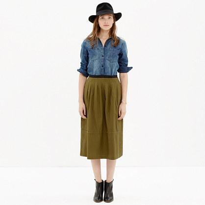 Madewell Pleated Midi Skirt