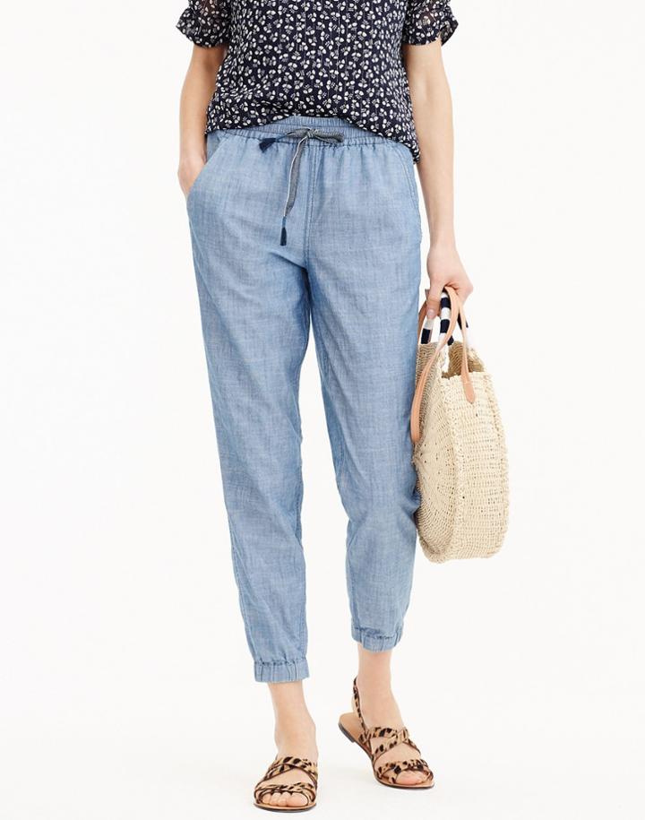 Madewell J.crew Point Sur Seaside Pants In Chambray