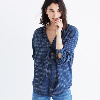 Madewell Rivet & Thread Japanese Indigo Gathered-collar Shirt