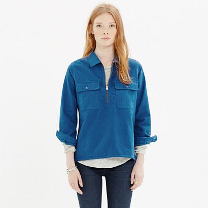 Madewell Woolrich White® Chamois Zip-front Popover