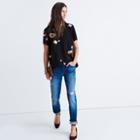 Madewell Silk Maison Button-back Top In Painted Floral