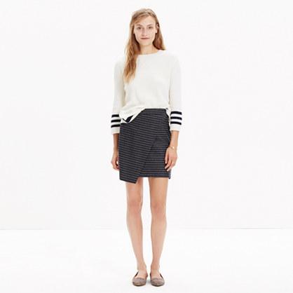 Madewell Asymmetrical Mini Skirt In Pinstripe