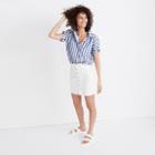 Madewell Button-front Straight Jean Skirt In Tile White