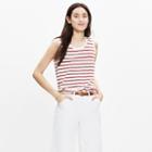 Madewell Whisper Cotton Crewneck Muscle Tank In Ashmore Stripe